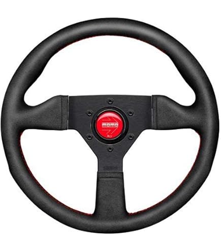 Momo MCL32BK3B Steering Wheel (Monte Carlo 320 Leather Red Stich